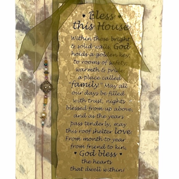 Dexsa Bless This Home Wall Decor, Gold, Green - Picture 3 of 5